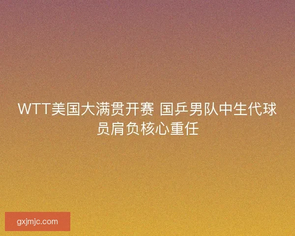 WTT美国大满贯开赛 国乒男队中生代球员肩负核心重任